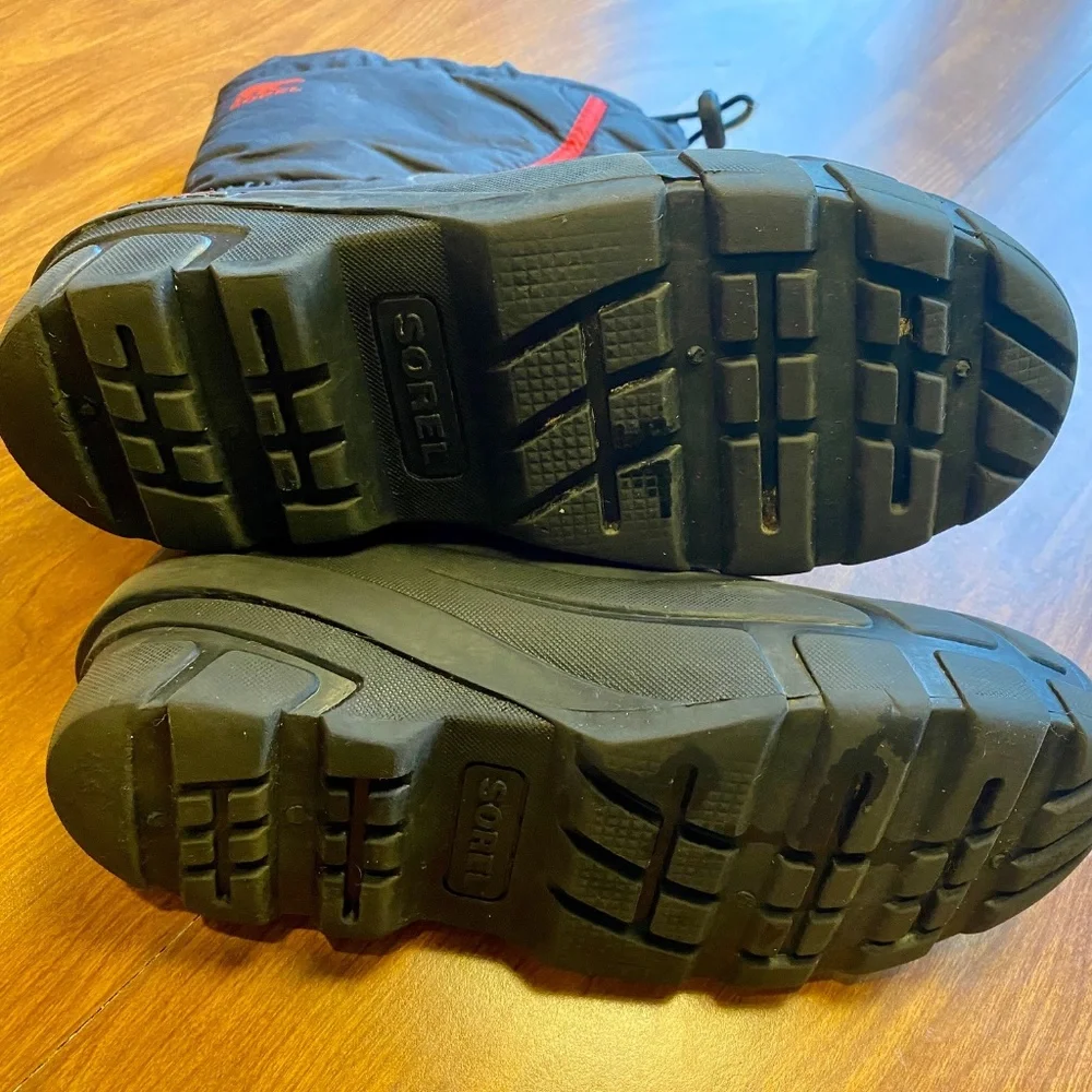 Sorel Kids Black Winter Rain & Snow Boots with Red Accents